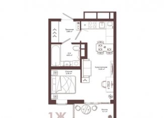 Продается 1-комнатная квартира, 30.3 м2, село Дядьково, ЖК Правый Берег