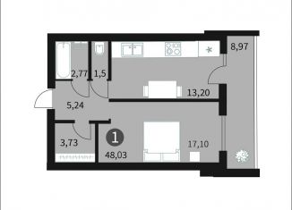 Продажа однокомнатной квартиры, 48 м2, Смоленская область