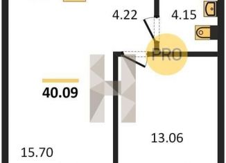 Продам 1-ком. квартиру, 40.1 м2, Новосибирск, метро Берёзовая роща, улица Авиастроителей, 3/1