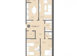 Продам 3-комнатную квартиру, 111.9 м2, Чебоксары