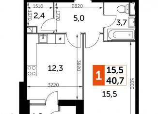 Продаю 1-комнатную квартиру, 40.7 м2, Москва, метро Тушинская