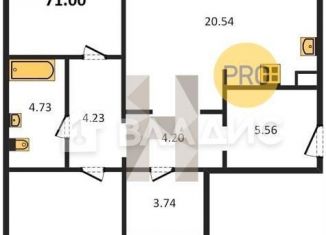 Продам 2-ком. квартиру, 71 м2, Зеленоградск, Приморская улица, 31к1, ЖК Прибалтийская ривьера