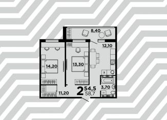 Продажа 2-комнатной квартиры, 58.7 м2, Волгоград, площадь Павших Борцов