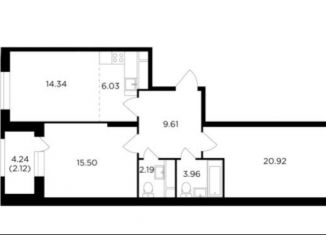 Продам трехкомнатную квартиру, 74.7 м2, Москва, ЖК Кутузов Град 2, улица Петра Алексеева, 14