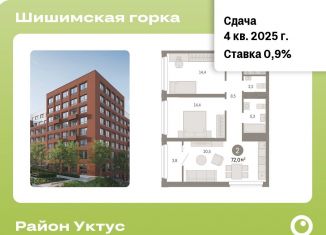 Продам 2-комнатную квартиру, 72 м2, Екатеринбург, ЖК Шишимская Горка, Благодатская улица