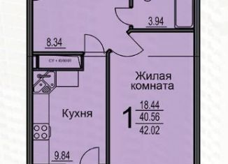 Продается 1-комнатная квартира, 42 м2, Воронеж, улица Суворова, 122В, ЖК Берег