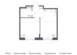 Продаю 2-ком. квартиру, 39.6 м2, Москва, жилой комплекс Квартал Домашний, 1, станция Курьяново