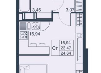 Продается квартира студия, 24.6 м2, Мурино, Ручьёвский проспект, 3к2, ЖК Мурино Парк