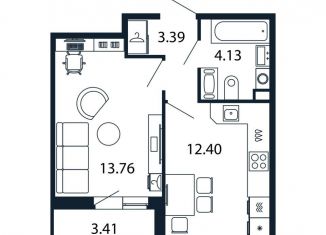 Продам 1-комнатную квартиру, 33.3 м2, Санкт-Петербург, Арцеуловская аллея, 9, метро Комендантский проспект