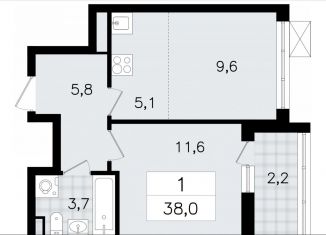 Продам двухкомнатную квартиру, 38 м2, Всеволожск, Всеволожский проспект