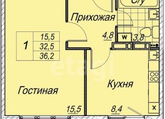 Продаю 1-комнатную квартиру, 36 м2, Кемерово, ЖК Восточный, проспект Химиков, 36