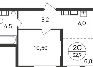 Продается 2-ком. квартира, 32.9 м2, Люберцы, Озёрная улица, 2