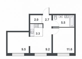 Продам трехкомнатную квартиру, 43.8 м2, Киров, ЖК Ривер Парк, Прибрежный бульвар, 6