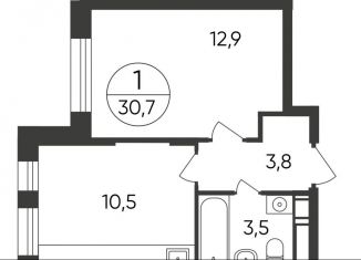 Продам 2-комнатную квартиру, 30.7 м2, Люберцы, Озёрная улица, 2