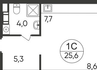 Продаю квартиру студию, 25.6 м2, Московская область, Озёрная улица, 2