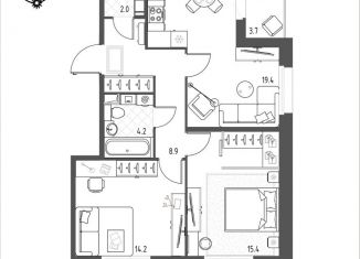 Продается 2-комнатная квартира, 66 м2, Омск, микрорайон Зелёная Река, 11