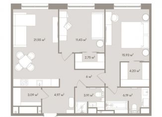 Продажа трехкомнатной квартиры, 79.8 м2, Москва, метро Выставочная, 1-й Можайский тупик, 8Ас1