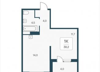 Продам 1-ком. квартиру, 38.2 м2, посёлок Озёрный, Кедровая улица, 80/3