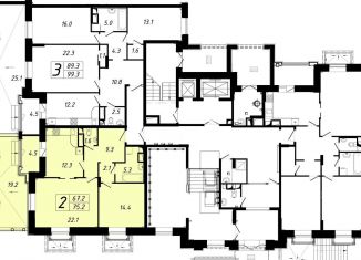 Продается 2-комнатная квартира, 75.2 м2, деревня Сабурово, Рождественская улица, 4