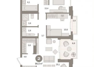 Продажа двухкомнатной квартиры, 86.1 м2, Москва, метро Фонвизинская