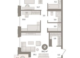 Продам 2-комнатную квартиру, 85.1 м2, Москва, метро Бутырская