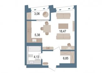 Продажа 1-комнатной квартиры, 36.6 м2, Уфа, улица Пархоменко, 156Е, ЖК Видинеевский