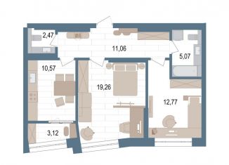 Продам 2-комнатную квартиру, 62.9 м2, Уфа, улица Пархоменко, 156Е