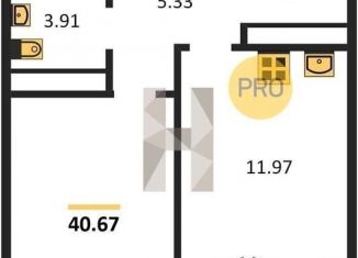 Продается 1-ком. квартира, 40.7 м2, Новосибирск, Ипподромская улица, 12, метро Октябрьская