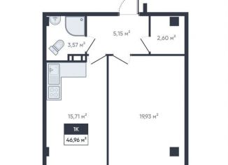 Продается 1-ком. квартира, 47 м2, Мурино, ЖК Ромашки, улица Шоссе в Лаврики, 64к4