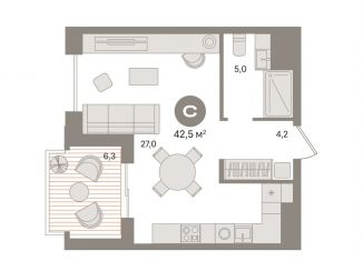 Продается квартира студия, 43.9 м2, Москва, СВАО