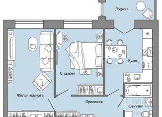 2-комнатная квартира на продажу, 56 м2, село Первомайский, улица Строителя Николая Шишкина, 11к1, ЖК Знак