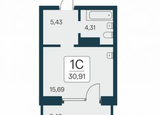 Продается квартира студия, 30.9 м2, Новосибирск, метро Речной вокзал