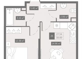 Продаю однокомнатную квартиру, 38.9 м2, Санкт-Петербург, метро Улица Дыбенко