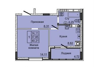 Однокомнатная квартира на продажу, 37.9 м2, Ростовская область, посёлок Койсуг, 3