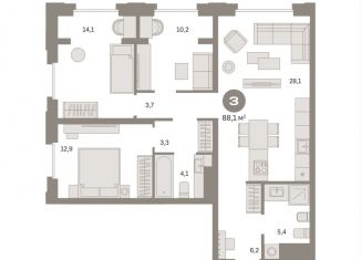 Продается 3-комнатная квартира, 88.1 м2, Москва, метро Фонвизинская