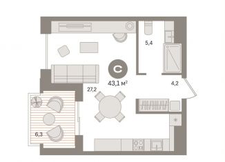 Продаю квартиру студию, 44.1 м2, Москва, метро Тимирязевская