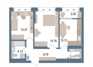 Продается 2-ком. квартира, 51.3 м2, Республика Башкортостан, улица Пархоменко, 156Е