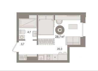 Продам квартиру студию, 28.1 м2, Москва, метро Фонвизинская