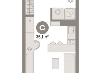 Квартира на продажу студия, 35 м2, Москва