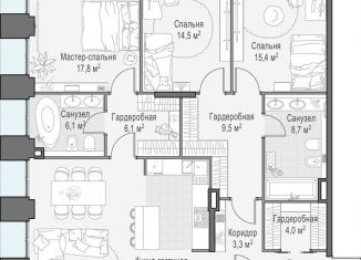 Продажа 3-комнатной квартиры, 135.4 м2, Москва