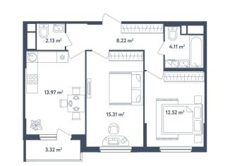 Продажа трехкомнатной квартиры, 57.9 м2, поселок Мещерино