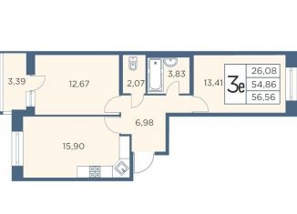 Продажа 2-комнатной квартиры, 56.3 м2, Санкт-Петербург, Большой Сампсониевский проспект, 70к2, ЖК Новый Лесснер