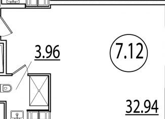 Продажа квартиры студии, 36.9 м2, Санкт-Петербург, Измайловский бульвар, 1к2, муниципальный округ Измайловское