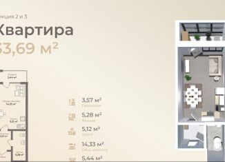 Продажа квартиры студии, 33.7 м2, Махачкала, Жемчужная улица, 12, Ленинский район