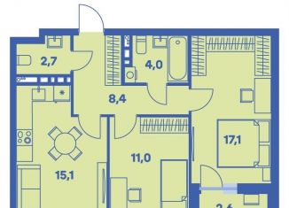 Продается 3-комнатная квартира, 59.6 м2, Пермь