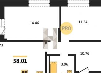 Продается 2-ком. квартира, 58 м2, Новосибирск, Калининский район