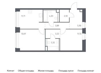 Двухкомнатная квартира на продажу, 60.4 м2, Москва, ЗАО, жилой комплекс Нова, к2