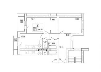 Продается 2-ком. квартира, 64.4 м2, Ленинградская область