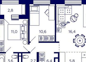 Продам квартиру свободная планировка, 57.9 м2, Республика Башкортостан, улица Энтузиастов, 7