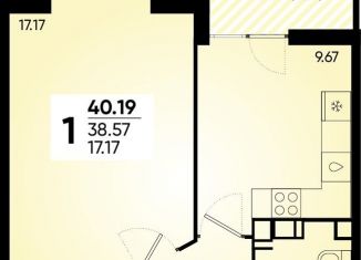 Продаю 1-комнатную квартиру, 40.3 м2, Краснодар, микрорайон Губернский